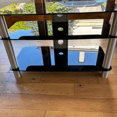 Modern Glass TV Stand Media Unit