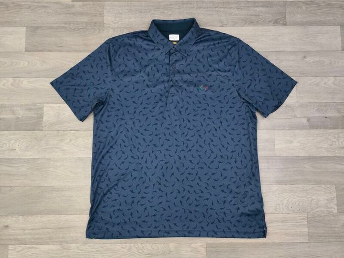 Greg Norman Shark Print Golf Polo Shirt Mens XL