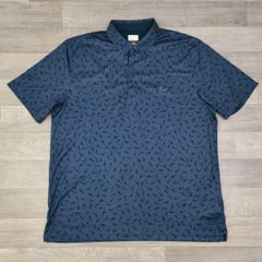 Greg Norman Shark Print Golf Polo Shirt Mens XL