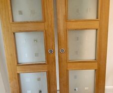 Sliding doors on rails