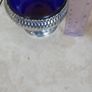 Vintage Queen Anne Cobalt Blue Glass & Chrome Plated Cream & Sugar Bowls Set of 2 Image 6