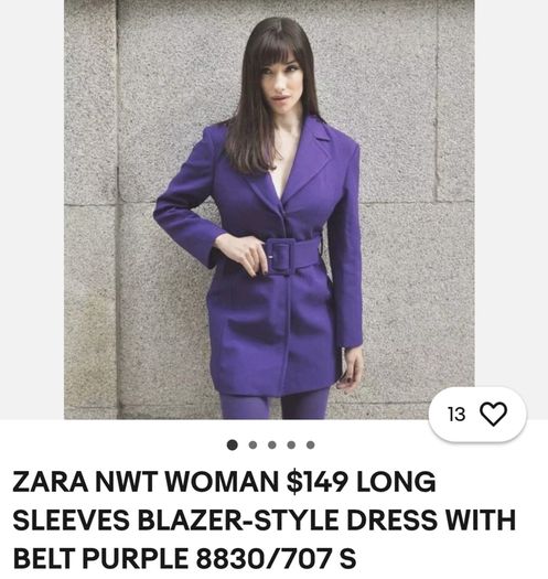 Purple Belted Blazer / Dress
