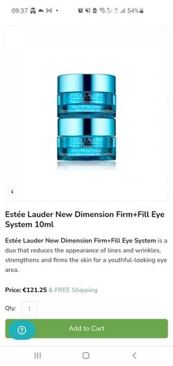 Brand New Estee Lauder New Dimension Firm + Fill Eye System 2ml Sample Package 10ml + 10ml