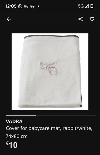 Baby changing mat plus cover IKEA