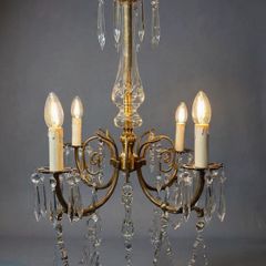 Late 19th Century French Bronze & Crystal Chandelier