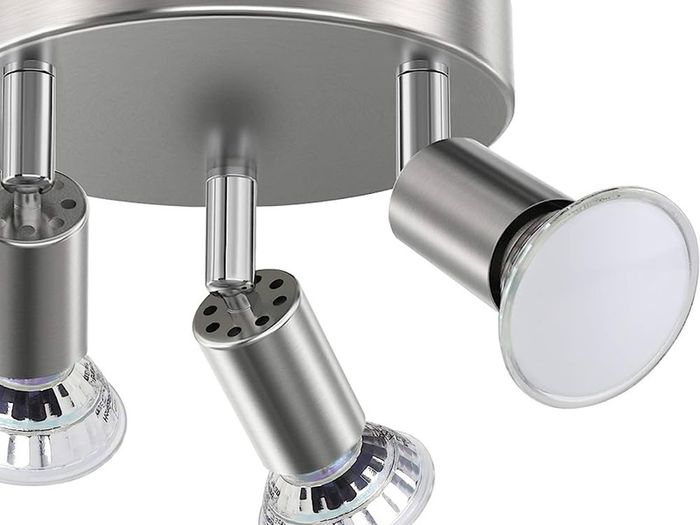 LED Ceiling Light Rotatable,4 Way Round Plate LED Ceiling Spot Lights, 110mm (Including 4x4W GU10 LED Light Bulbs, 450LM, Cool White) LED Ceiling Lamp for Kitchen, Living Room