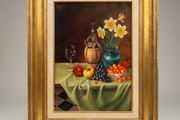 Still Life Oil Painting 1960s Belgian School
