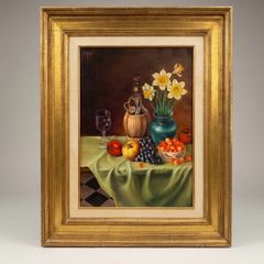 Still Life Oil Painting 1960s Belgian School