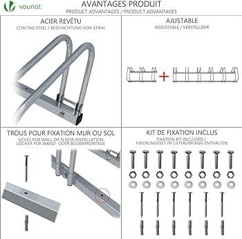 4 Bike Stand Floor or Wall mounted bike rack for garage Bicycle Parking rack Cycle Storage Locking Stand