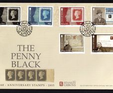 2015 Isle of Man 175th Anniversary of the Penny Black Commemorative Stamps First Day Cover (FDC)