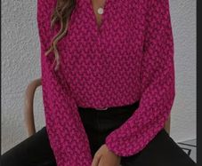 Elegant V Neck Stylish Print Blouse - Size - 2XL