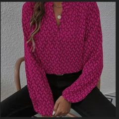 Elegant V Neck Stylish Print Blouse - Size - 2XL