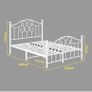 4ft6 Double Bed Frame with Headboard and Footboard Metal Bed Frame Double Mattress Foundation No Box Spring Needed/Easy Assembly/Bedstead Base/White Image 7