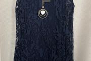 Blue Vanilla Navy Lace Tunic With Pendant