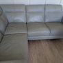 Grey L Shaped Leather Couch Image 2
