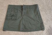 Vintage Y2K Olive Green Cargo Mini Skirt - Size 10