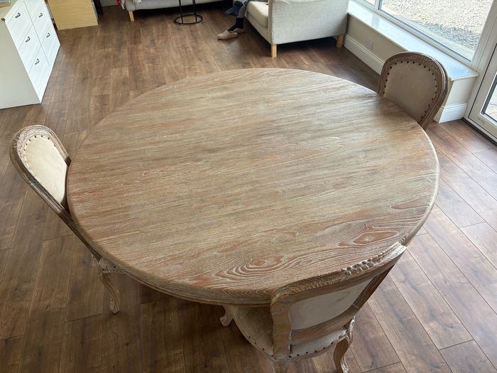 Rustic Farmhouse Dining Table and 3 Chairs