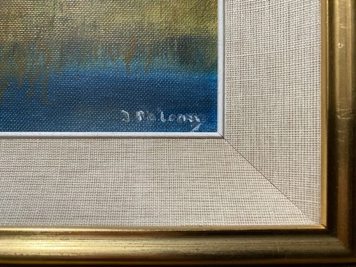 Landscape oil on board  signed J malony?Kilmore Lough typically refers to one of two lakes in Ireland,
