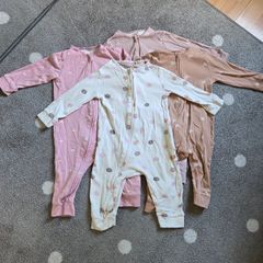 4 x Double zipper Footless Sleepsuits (9-12 months)