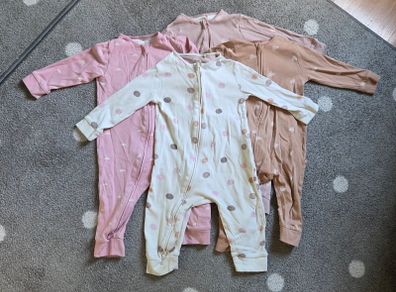 4 x Double zipper Footless Sleepsuits (9-12 months)