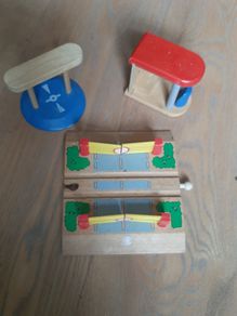 Brio type Railway level crossing plus other items