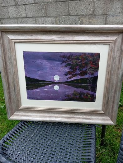 Acrylic moon scene