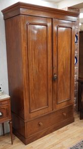 Classic Victorian Mahogany Double Wardrobe