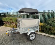 Erde - Galvanised trailer with roof box and frame - excellent condition