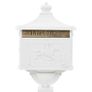 Pedestal Letterbox Aluminium Vintage Style Rustproof White Image 5