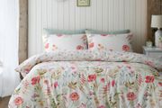 Catherine Lansfield Ella Poppy Cream Reversible Double Duvet Cover Set