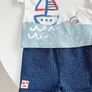 Next Blue Nautical Scene Top and Shorts Baby Set 6-9 Months Image 3