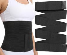 Waist Trainer Belt for Women Adjustable Workout Slimming Body Shaper Belt Gym Waist Trainer for Women and Men Weight Loss Belly Sweat Band Waist Trimmers Black