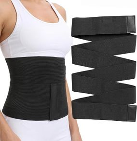 Waist Trainer Belt for Women Adjustable Workout Slimming Body Shaper Belt Gym Waist Trainer for Women and Men Weight Loss Belly Sweat Band Waist Trimmers Black