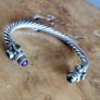 Bracelet Beautiful Silver Torque Bangle Cuff with Amethyst and peridot Image 9