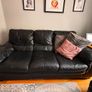 leather 3 piece sofa and foot stool Image 2