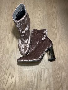 Rose Gold Velvet Heels