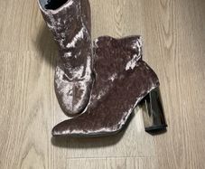 Rose Gold Velvet Heels
