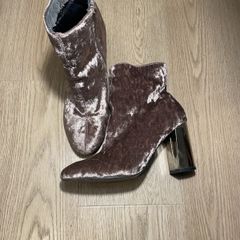 Rose Gold Velvet Heels