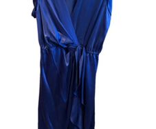 Blue silk dress philosophy di Alberta Ferretti 100% silk royal blue wrap style