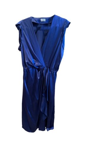 Blue silk dress philosophy di Alberta Ferretti 100% silk royal blue wrap style