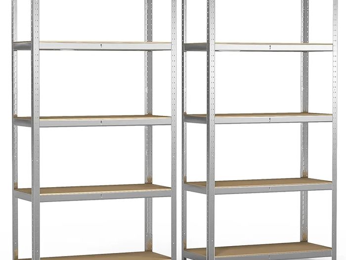 5-Tier Heavy Duty Shelving Units, Set of 2 Metal Storage Racking for Garage, Shed, Workshop & Warehouse, Freestanding Shelves, Load Capacity 875kg, 180 x 90 x 40 cm