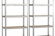 5-Tier Heavy Duty Shelving Units, Set of 2 Metal Storage Racking for Garage, Shed, Workshop &amp; Warehouse, Freestanding Shelves, Load Capacity 875kg, 180 x 90 x 40 cm