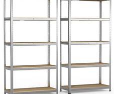 5-Tier Heavy Duty Shelving Units, Set of 2 Metal Storage Racking for Garage, Shed, Workshop & Warehouse, Freestanding Shelves, Load Capacity 875kg, 180 x 90 x 40 cm