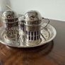 Vintage EPNS Cruet Set with Cobalt Blue Glass Image 3