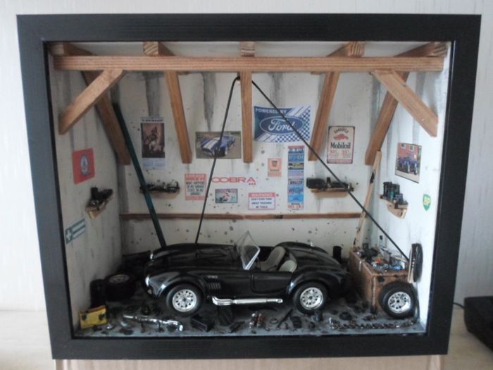Model Car Garage Ford Ac Cobra Black Unique Gift