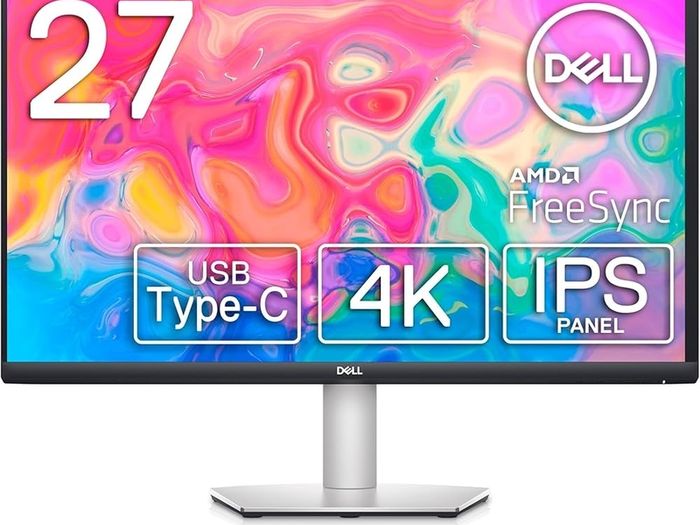 Dell S2722QC 27-inch 4K UHD 3840 x 2160 60Hz Monitor 8MS Grey-to-Grey Response Time (Normal Mode) Built-in Dual 3W Integrated Speakers 1.07 Billion Colors Platinum Silver