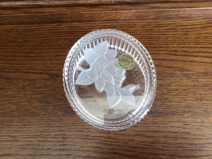 Vintage French lead crystal lidded trinket dish