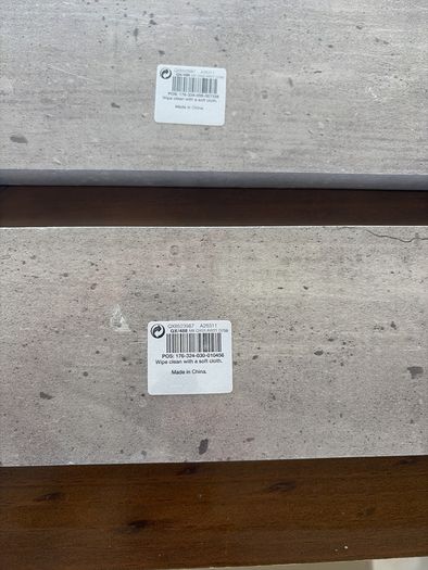 Set of two matching grey shelves