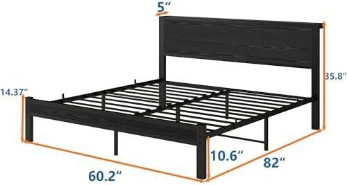 King Size Bed Frame Metal Platform Bed Frame