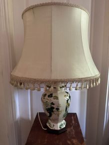Vintage Mason's Ironstone "Chartreuse" Table Lamp with Original Tag (72cm)